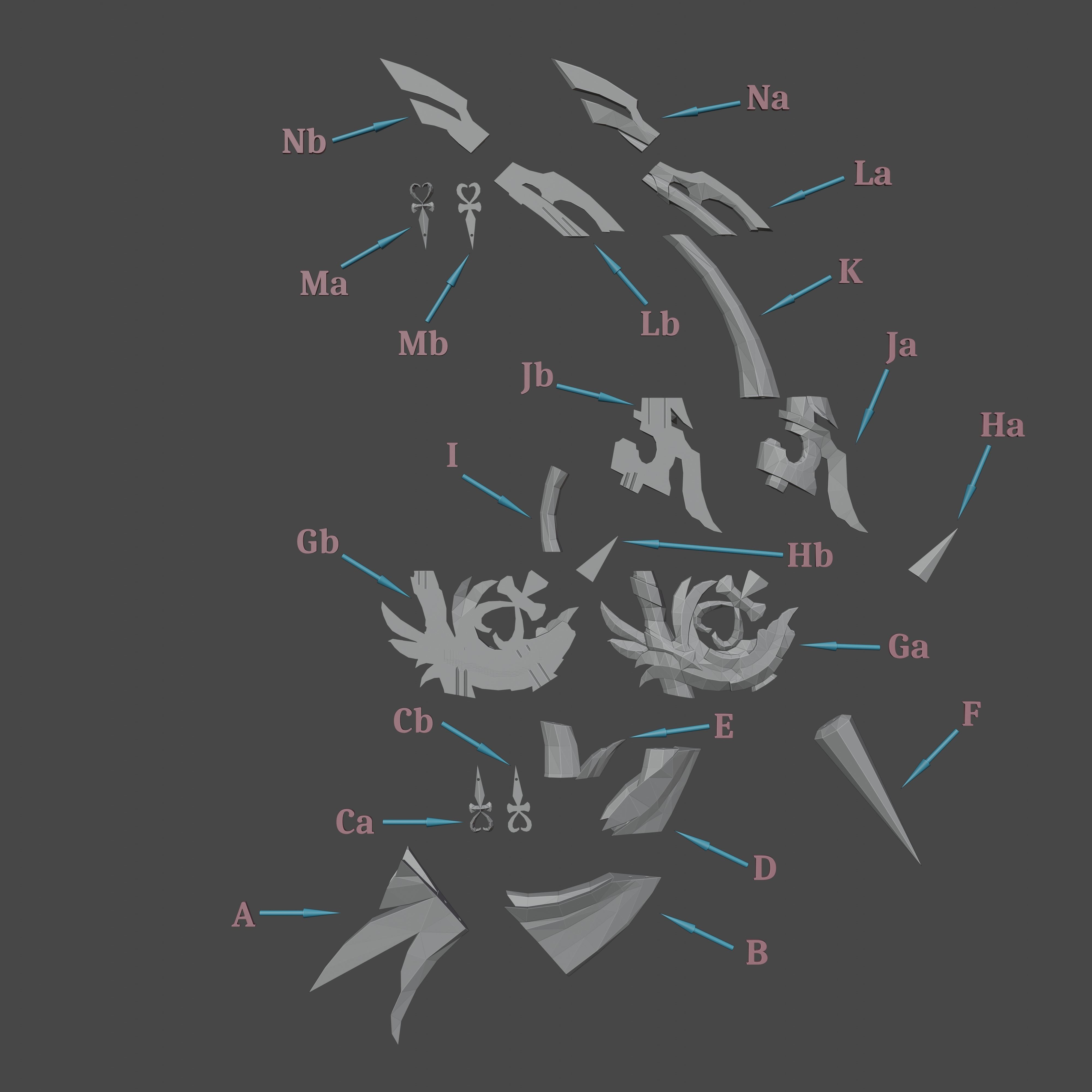 Genshin Impact - Ganyu Amos Bow 3D Model 3D print model_1