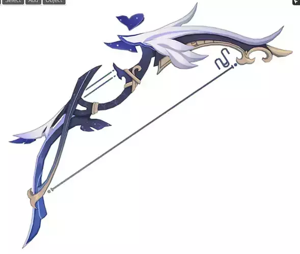 Yelan Cosplay Aqua Simulacra Bow 3D Model