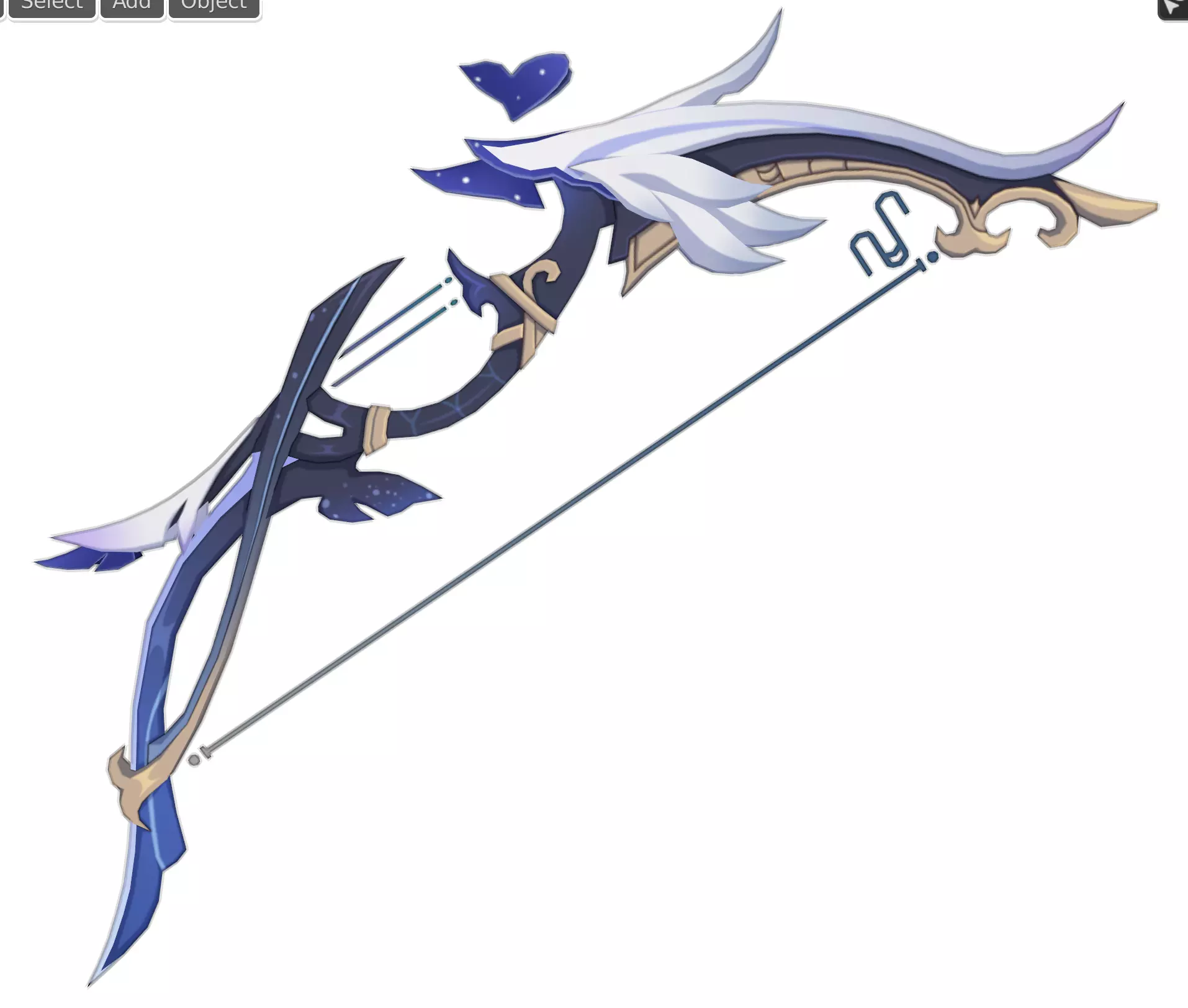Yelan Cosplay Aqua Simulacra Bow 3D Model 3D print model