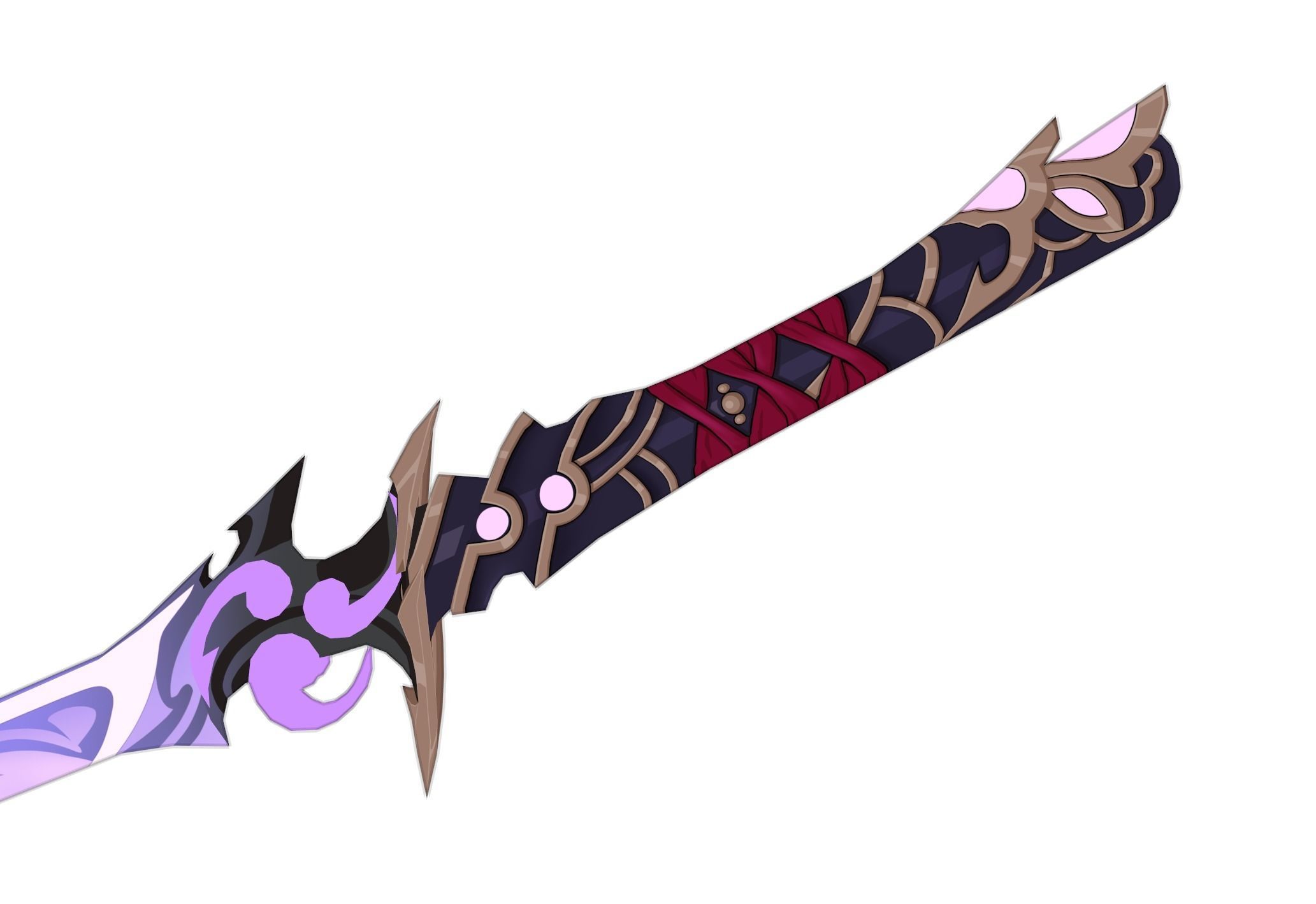 Raiden Shogun Katana 3D Model - Genshin Impact Cosplay 3D print model_3