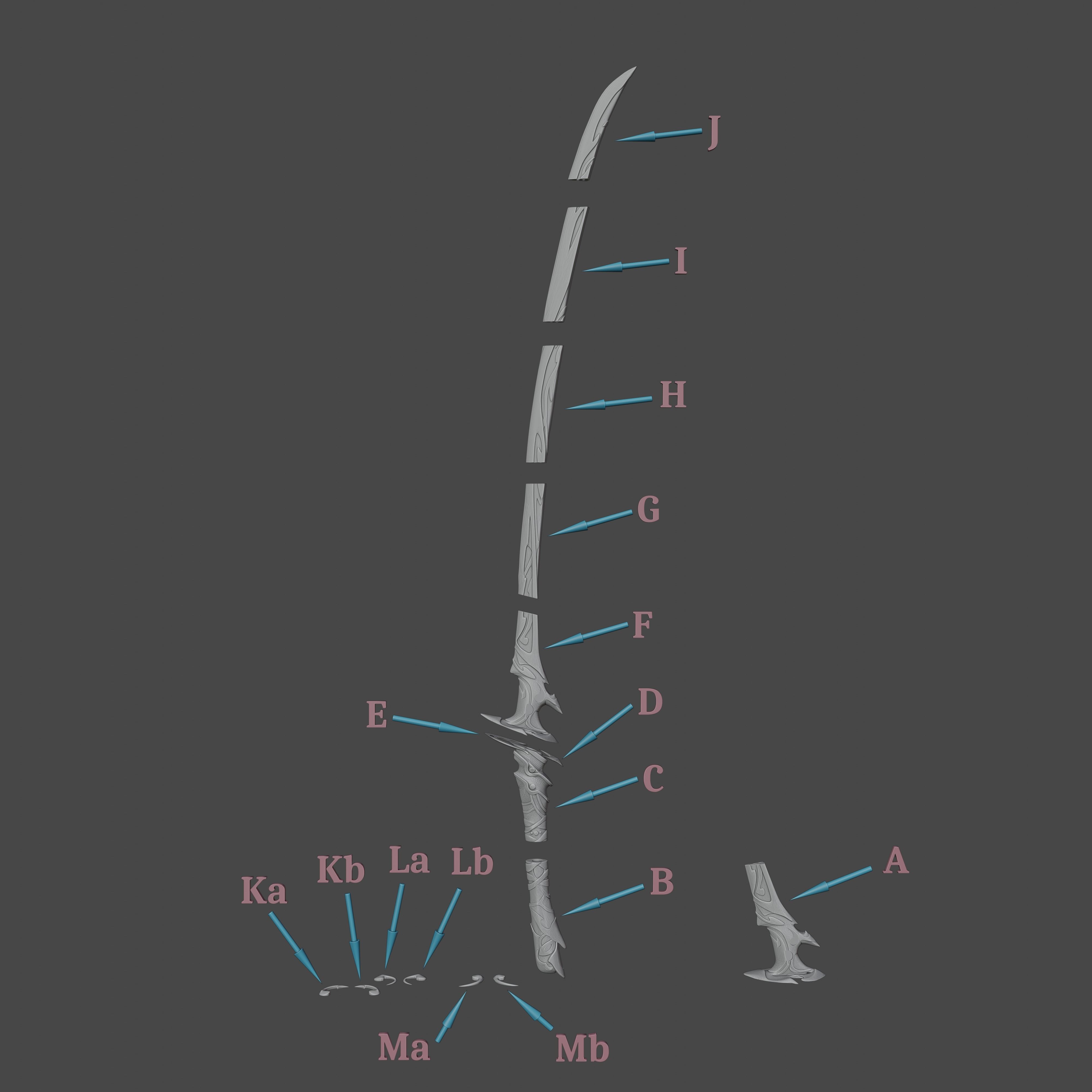 Raiden Shogun Katana 3D Model - Genshin Impact Cosplay 3D print model_1