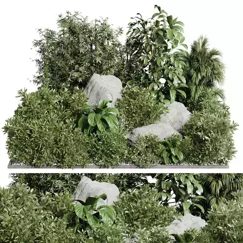 Garden pot set pot plant bamboo palm bush indoor garden