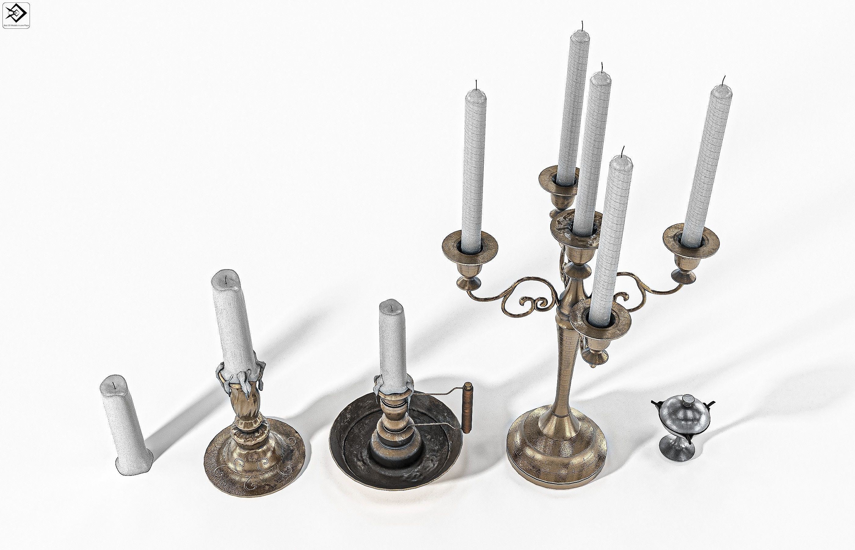 Candle Pack PBR Low-poly 3D model_2