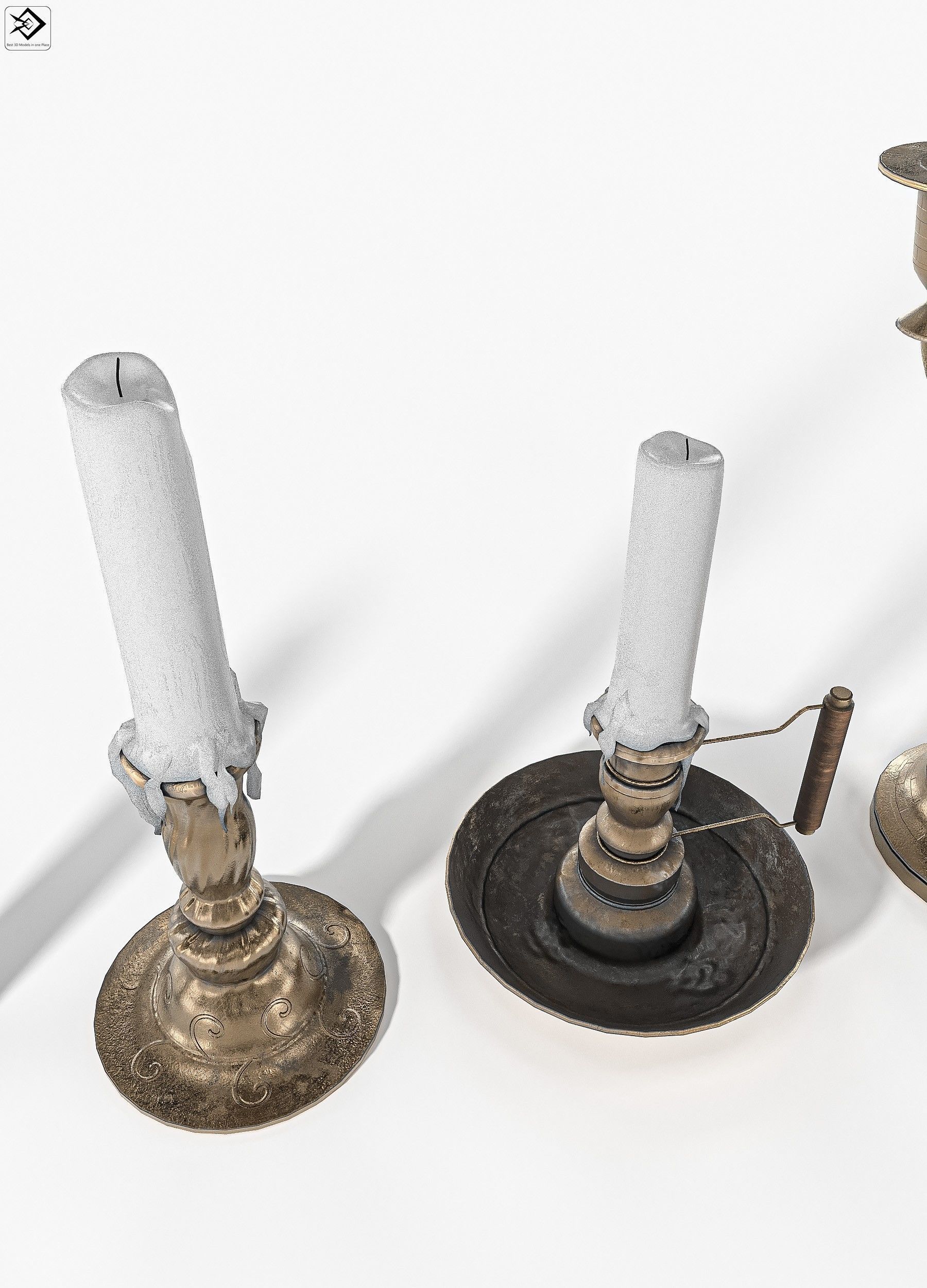 Candle Pack PBR Low-poly 3D model_7