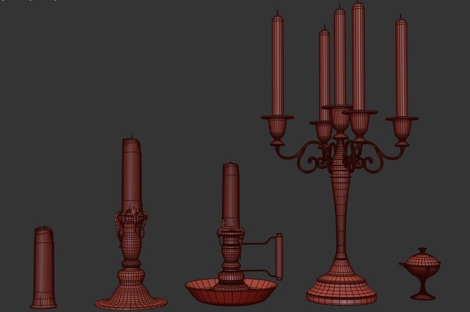 Candle Pack PBR Low-poly 3D model_13