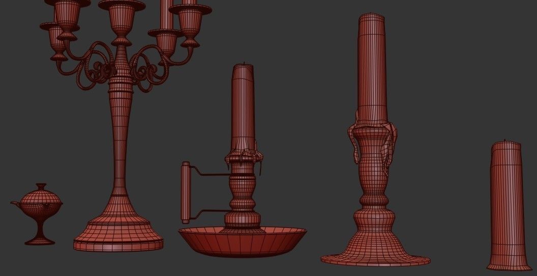Candle Pack PBR Low-poly 3D model_11