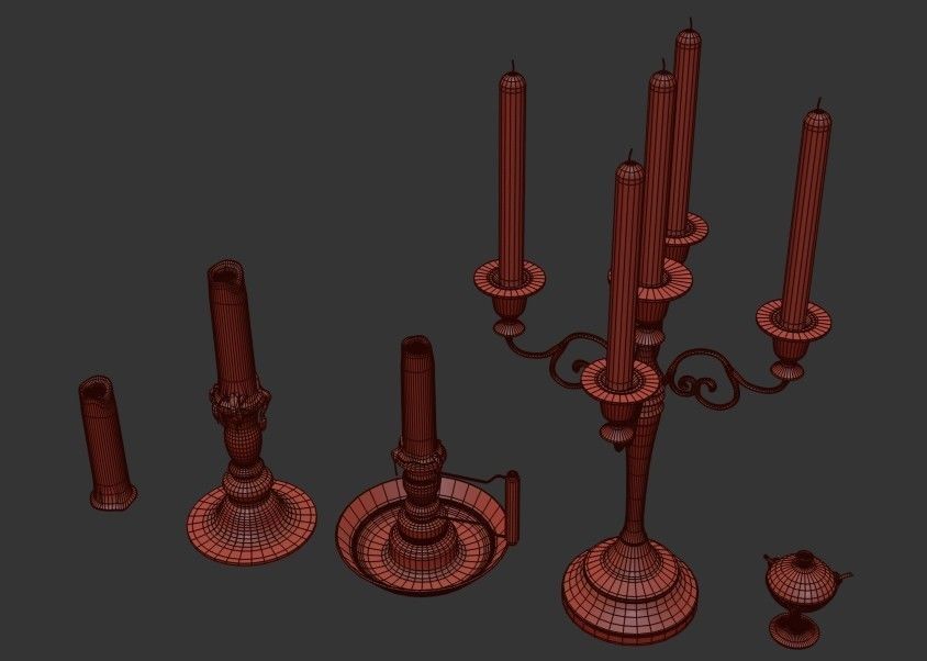 Candle Pack PBR Low-poly 3D model_15