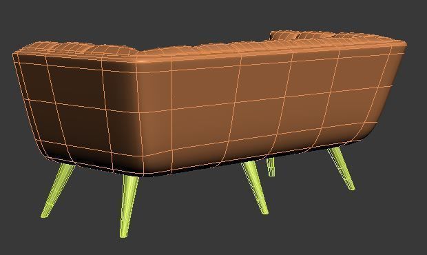 Sofa 2 seater Low-poly 3D model_12