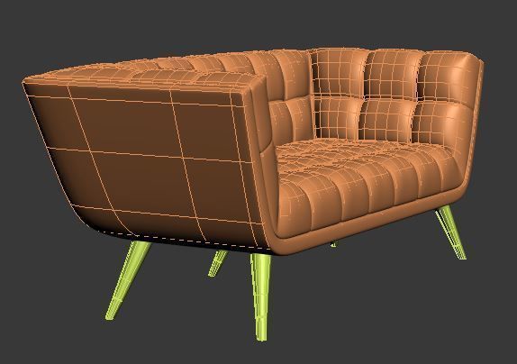 Sofa 2 seater Low-poly 3D model_8
