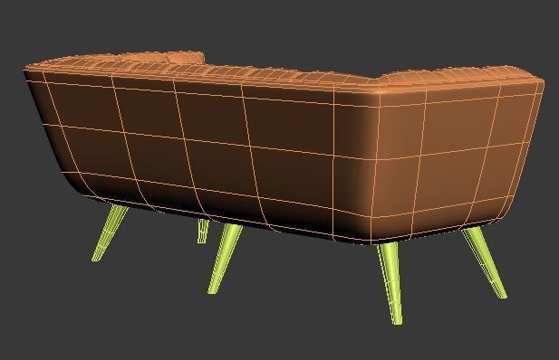 Sofa 2 seater Low-poly 3D model_10
