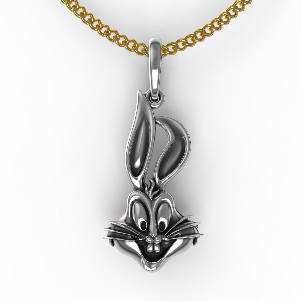 Rabbit Head Pendant 3D print model_5