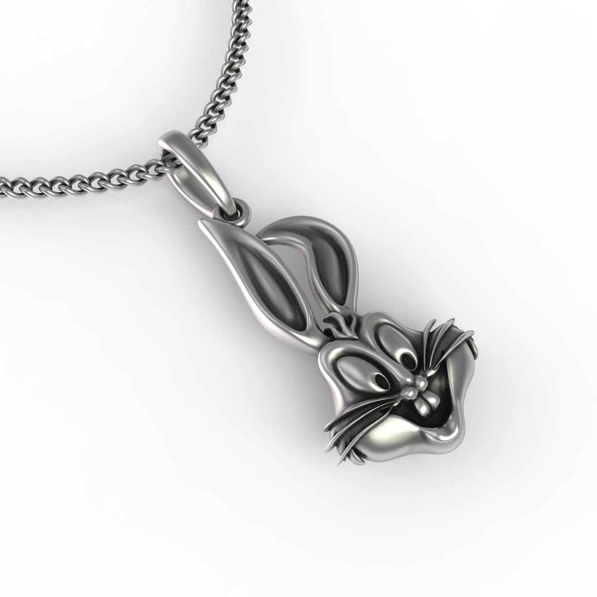 Rabbit Head Pendant 3D print model_7