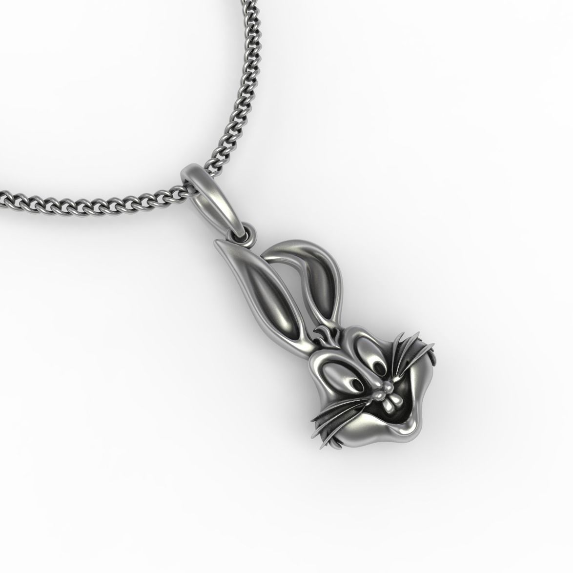 Rabbit Head Pendant 3D print model_9