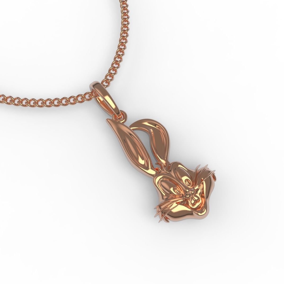 Rabbit Head Pendant 3D print model_4