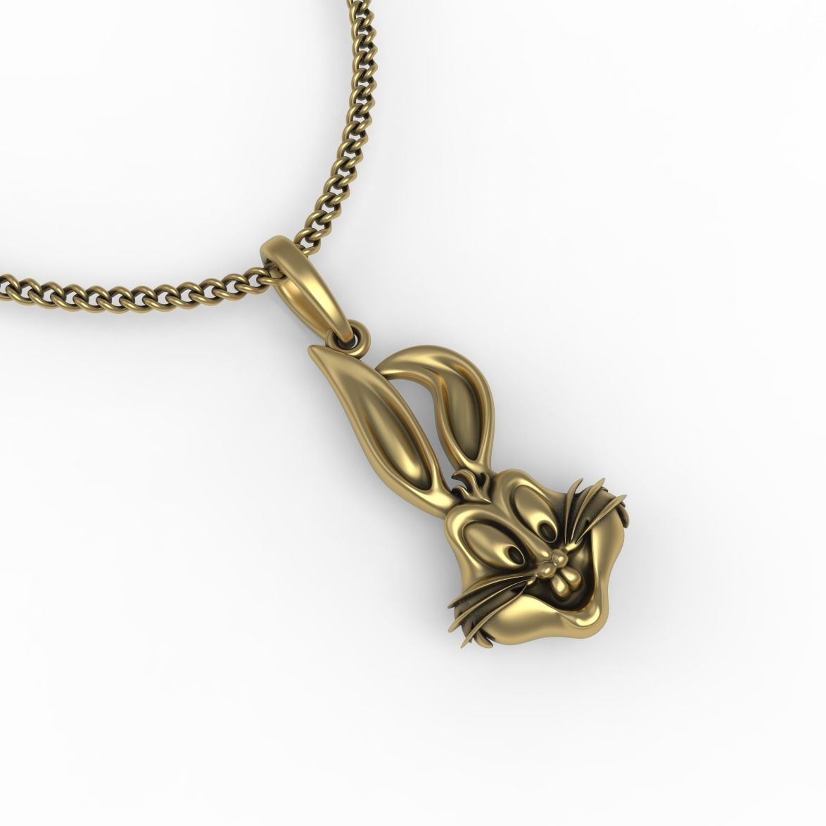 Rabbit Head Pendant 3D print model_6