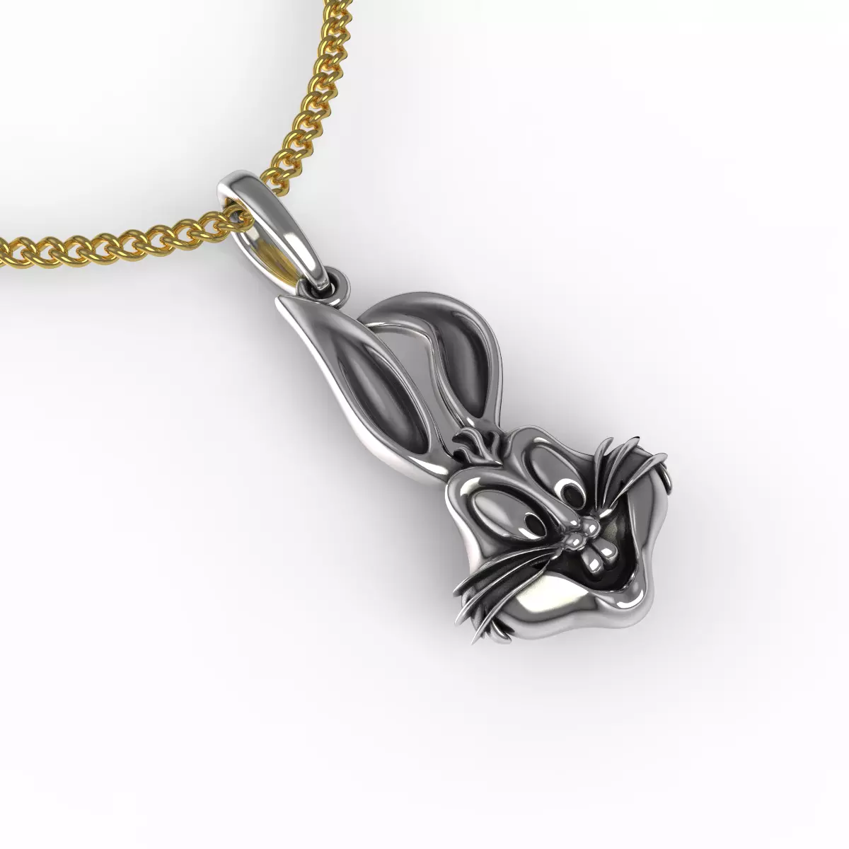 Rabbit Head Pendant 3D print model_0