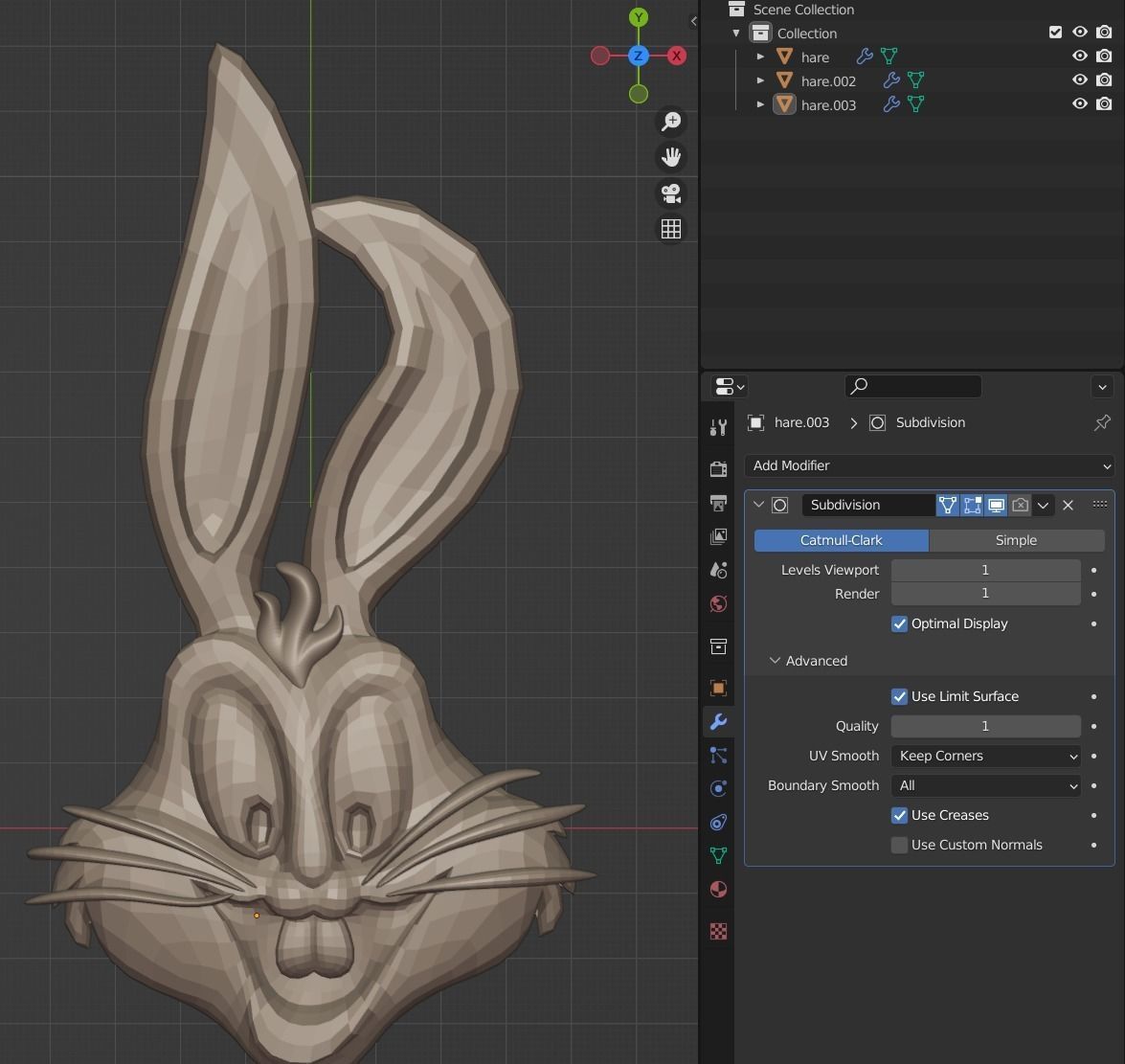 Rabbit Head Pendant 3D print model_16