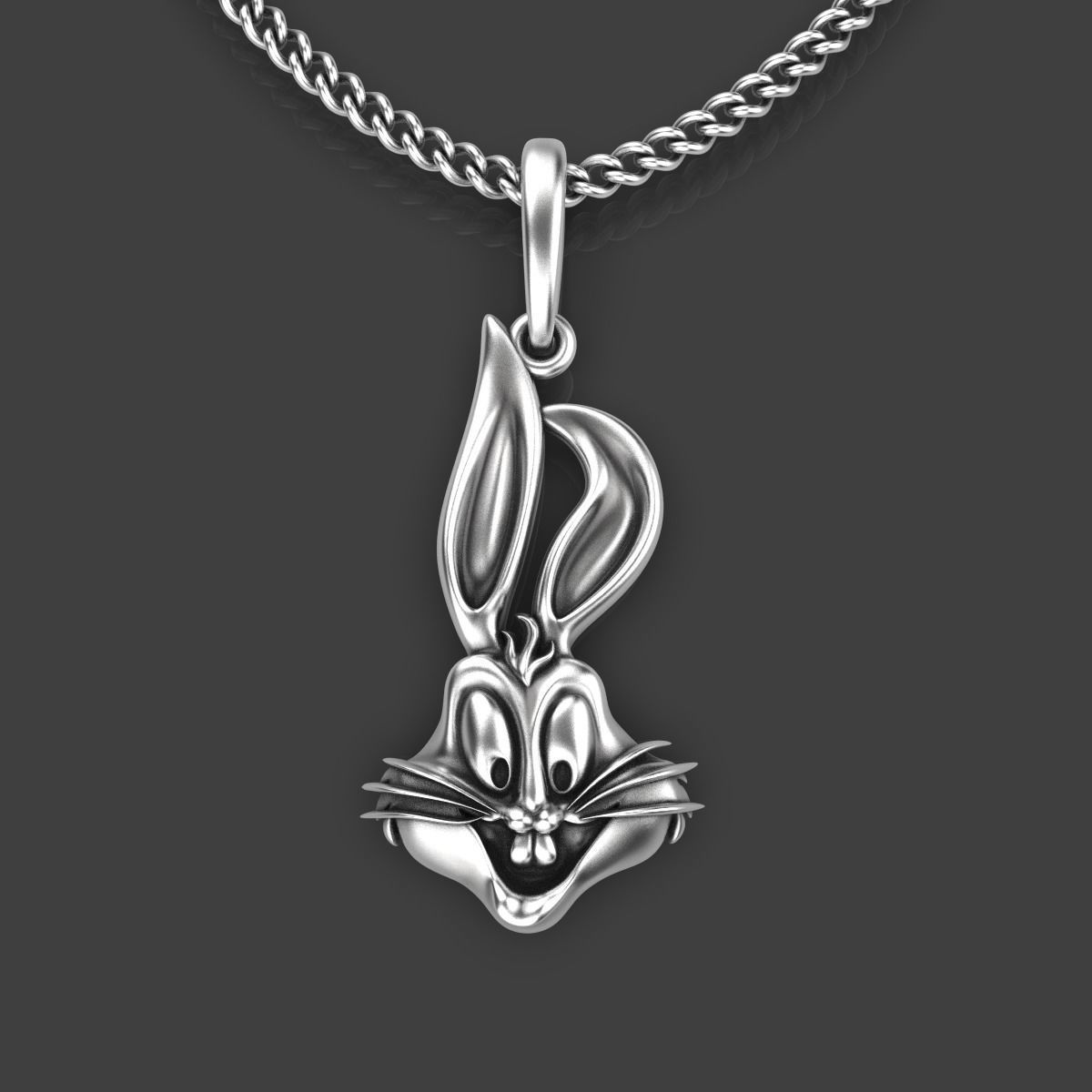 Rabbit Head Pendant 3D print model_2