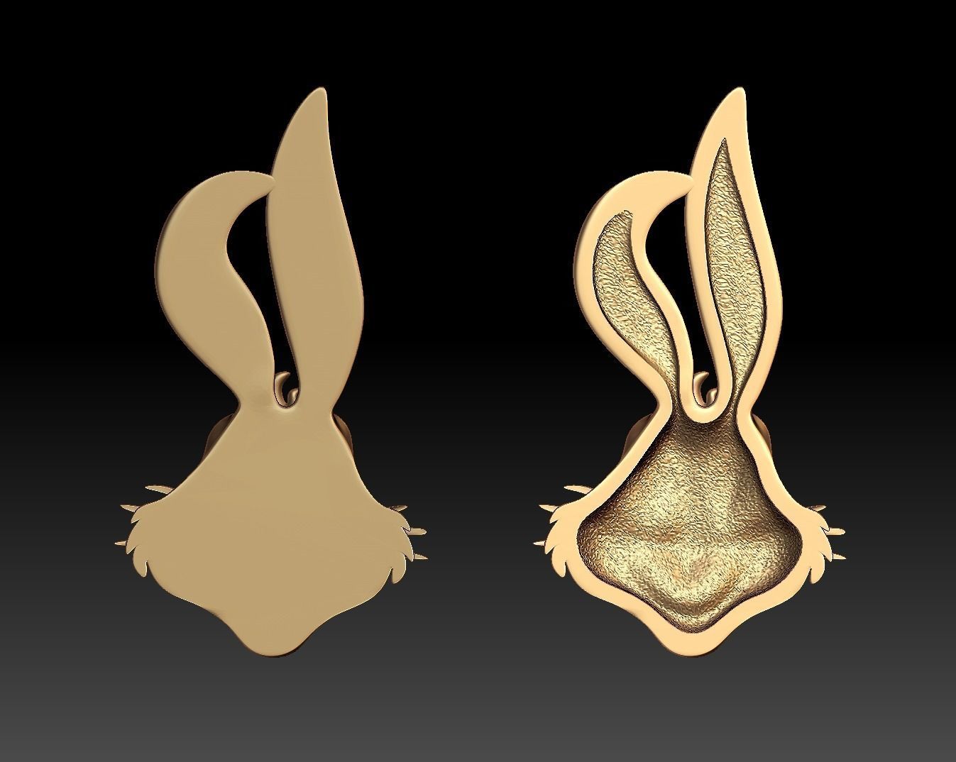 Rabbit Head Pendant 3D print model_22