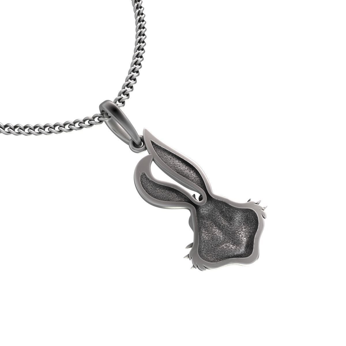 Rabbit Head Pendant 3D print model_10