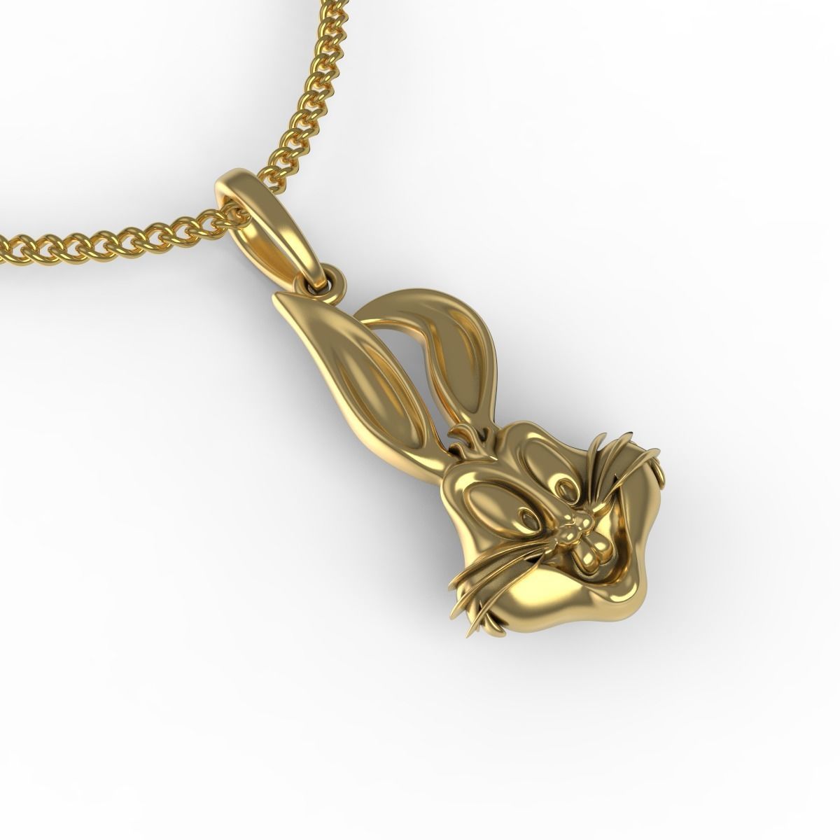 Rabbit Head Pendant 3D print model_13