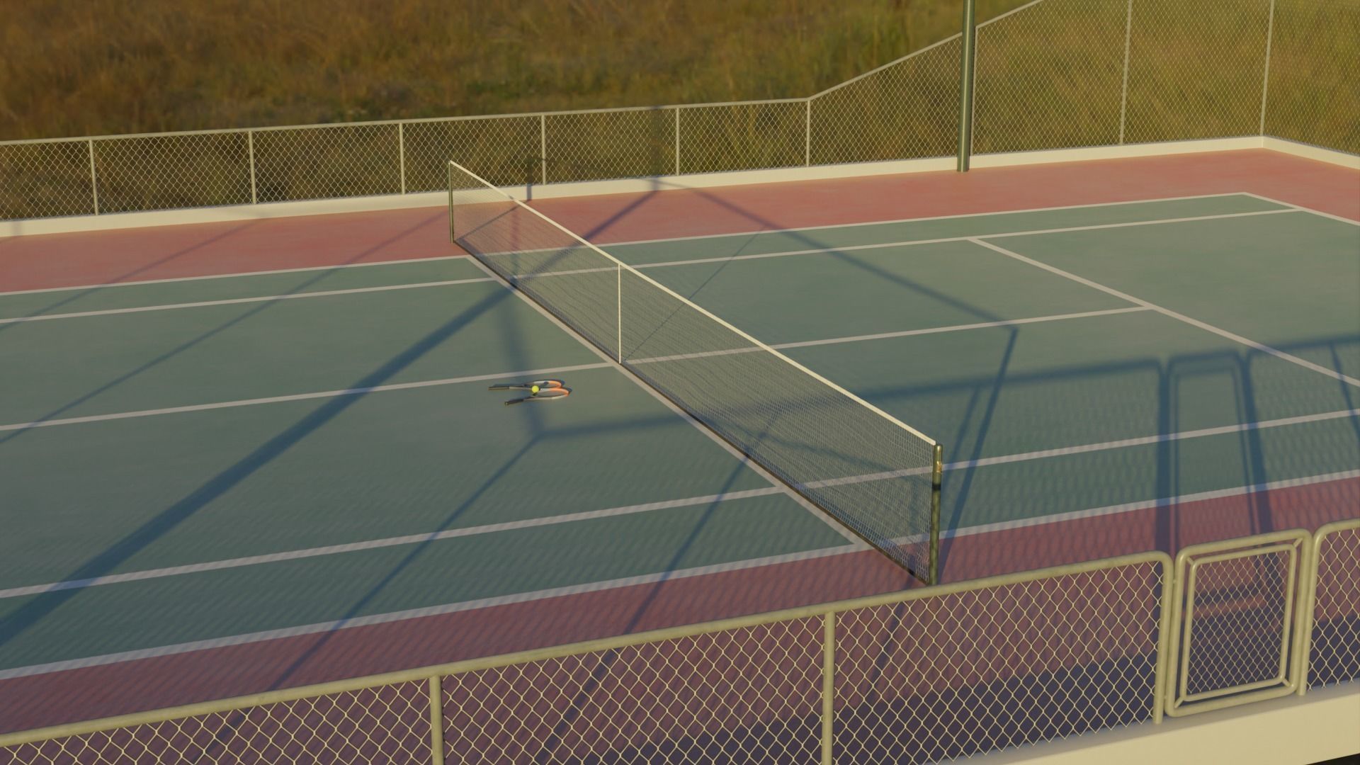 Tennis Court  Low-poly 3D model_2