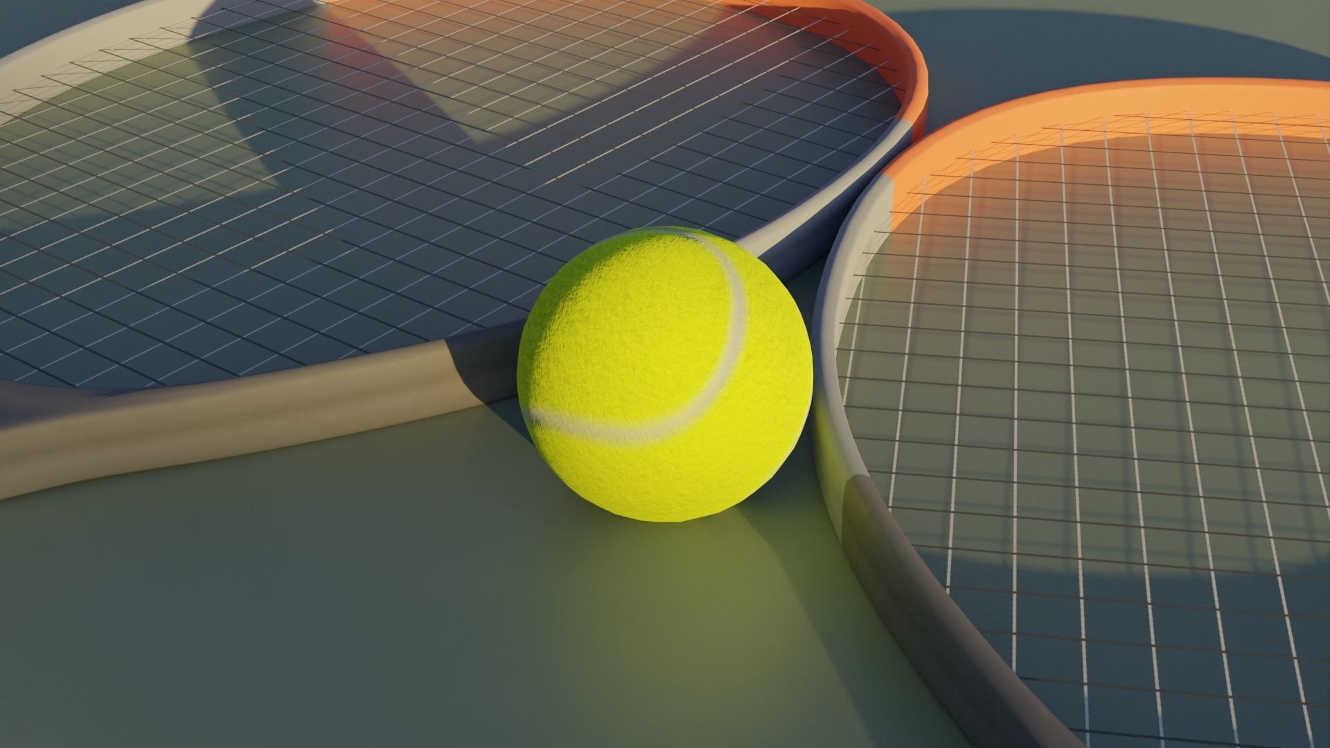 Tennis Court  Low-poly 3D model_5