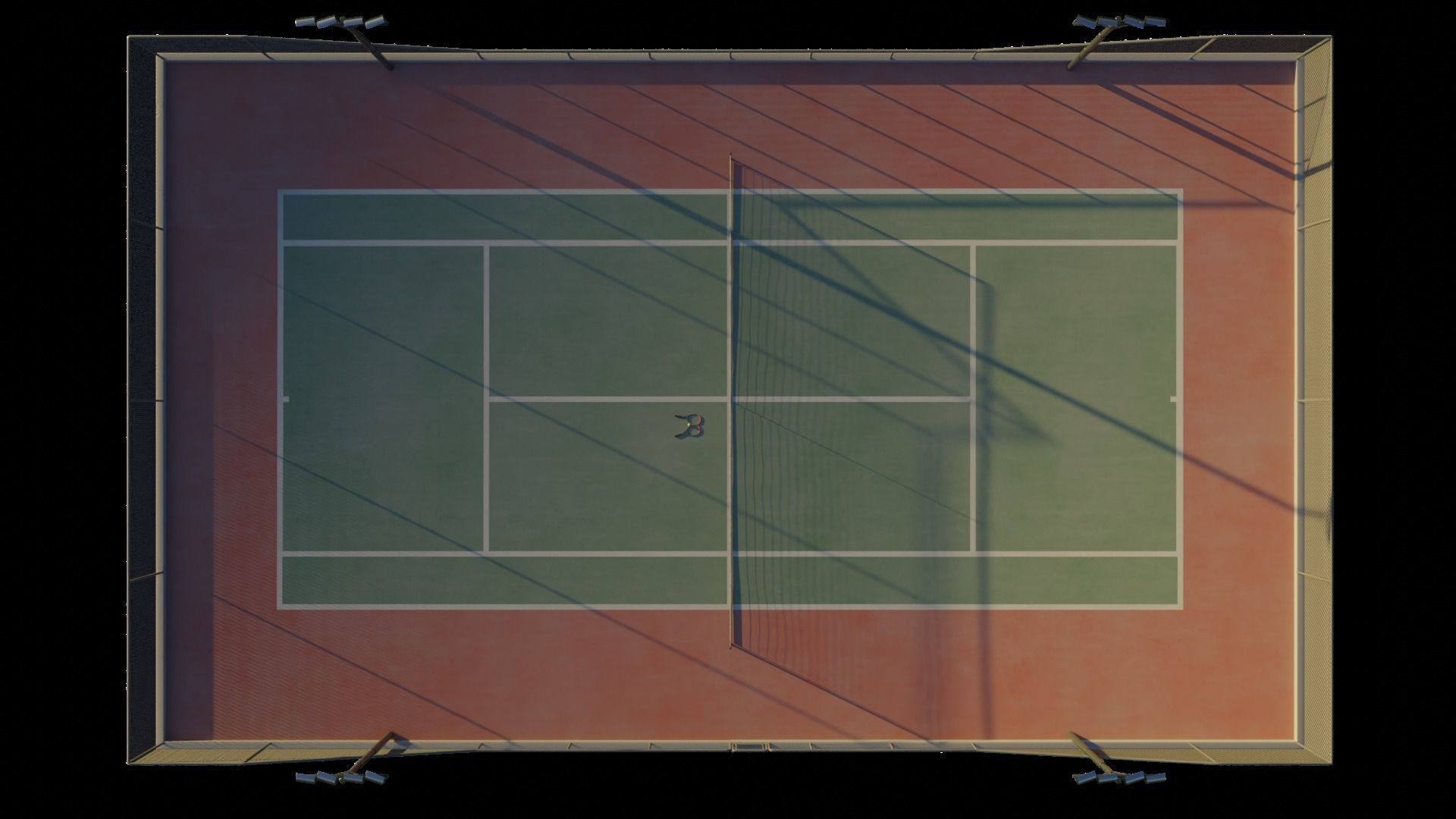 Tennis Court  Low-poly 3D model_6
