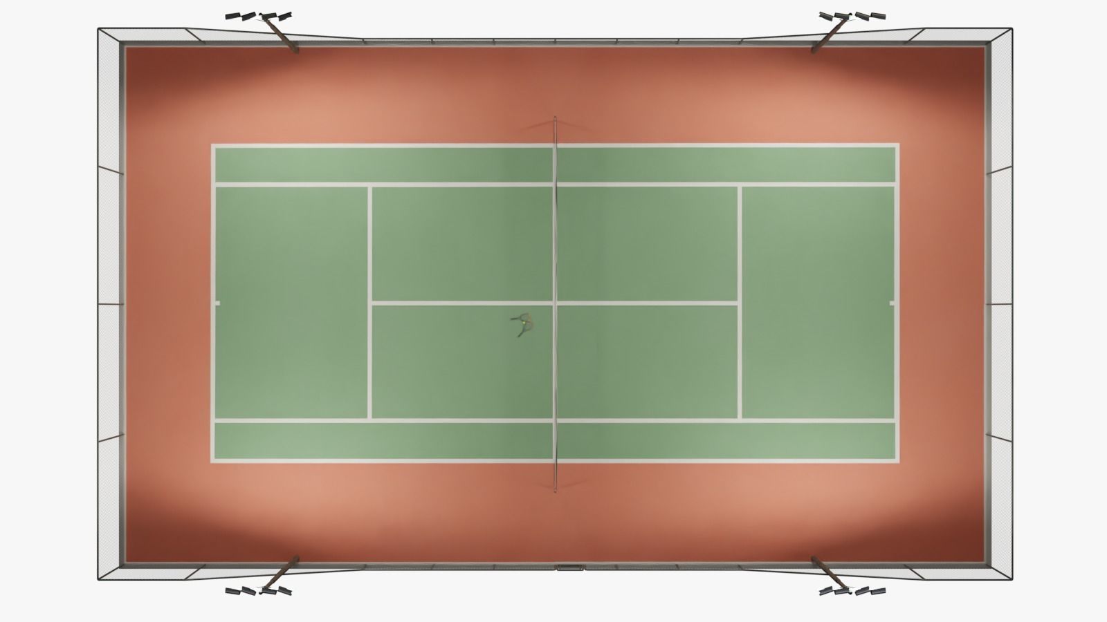 Tennis Court  Low-poly 3D model_9