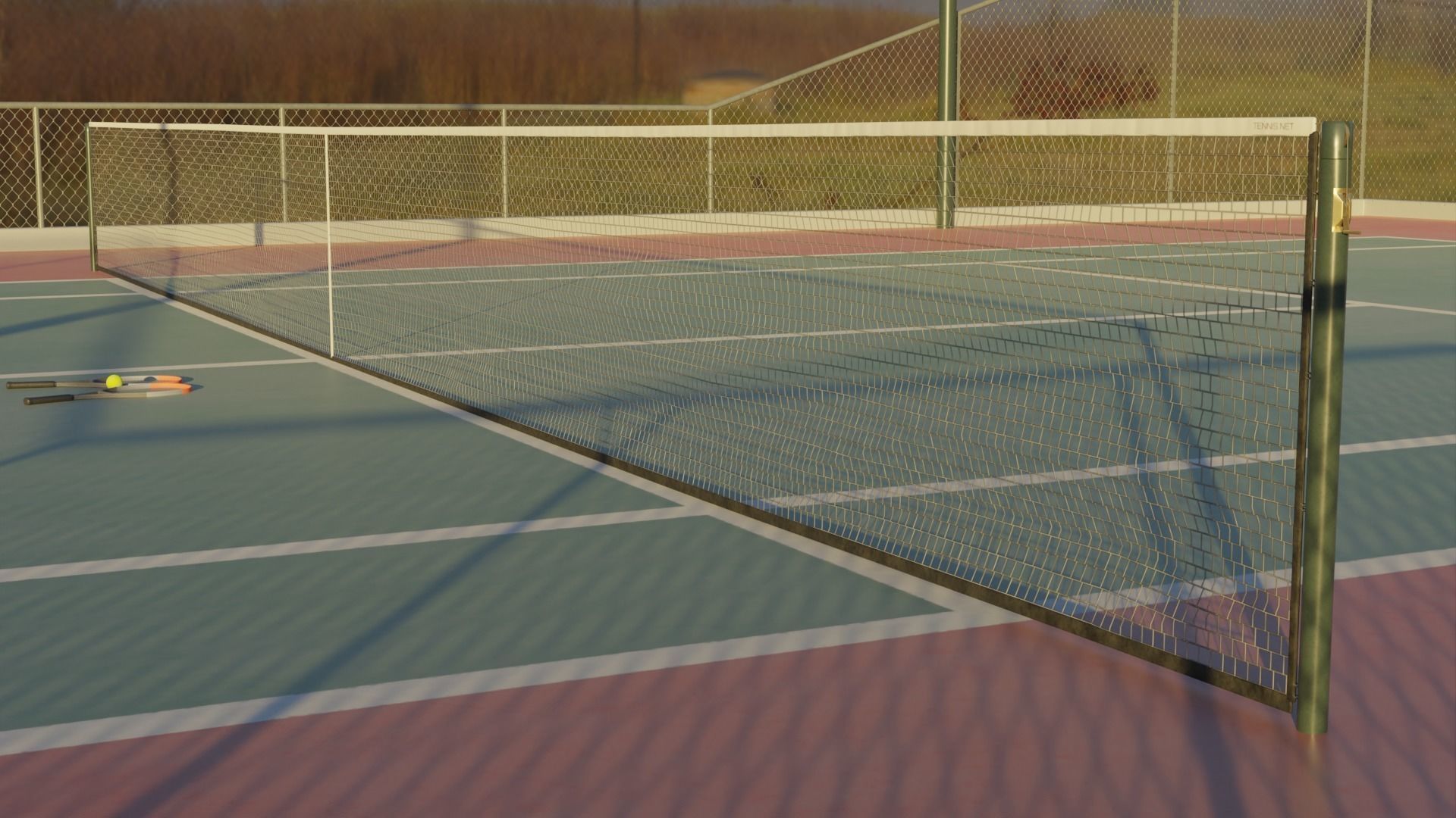 Tennis Court  Low-poly 3D model_1