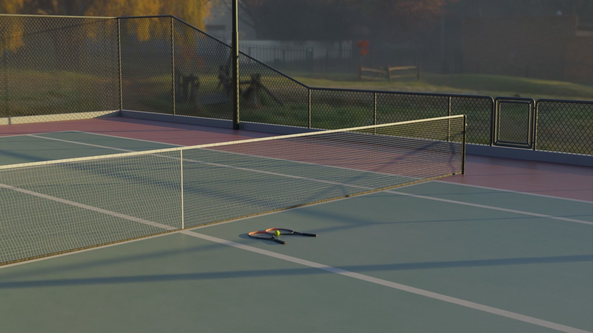Tennis Court  Low-poly 3D model_3