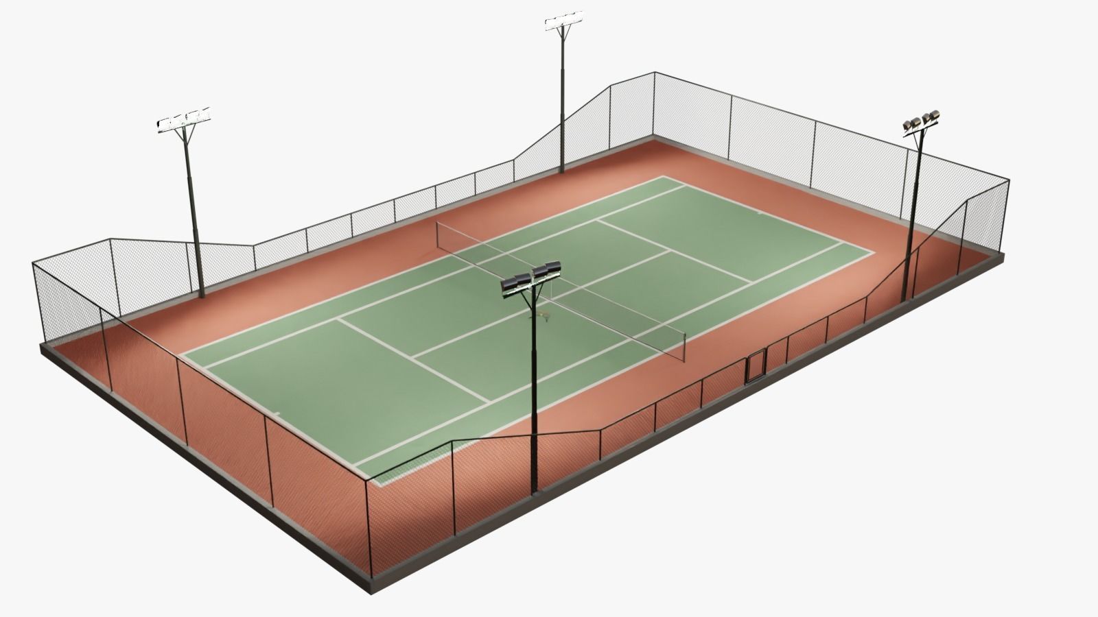 Tennis Court  Low-poly 3D model_8