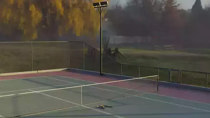 Tennis Court  Low-poly 3D model