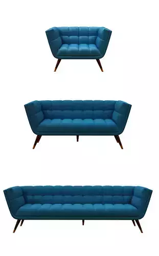 Sofa set loveseat with wooden legs