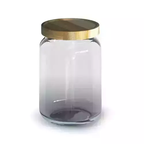 Glass Jar With Wooden Lid 3D model