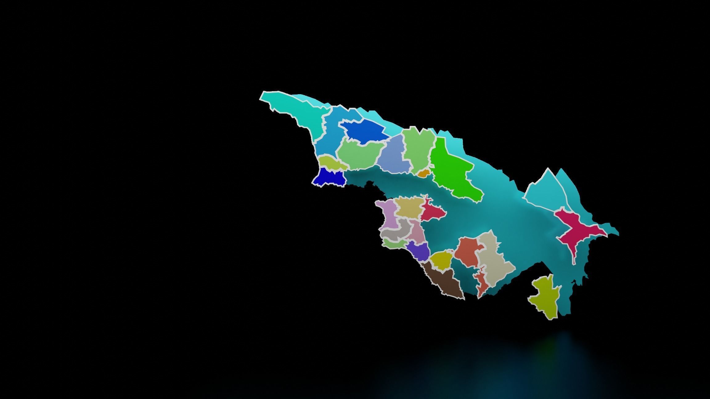 GEORGIA ARMENIA AZERBEIJAN POLITICAL MAP LAYOUT Low-poly 3D model_16