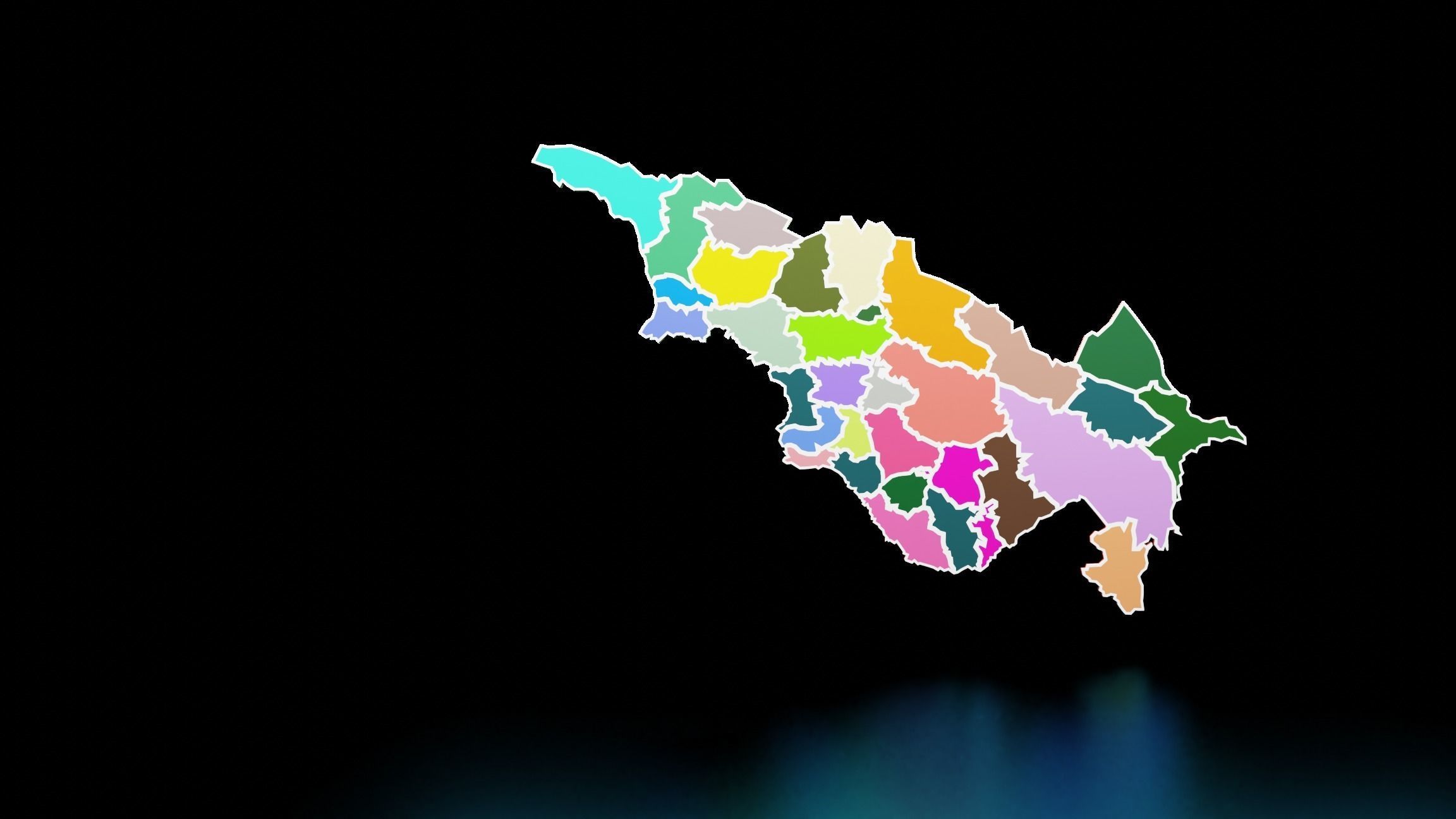 GEORGIA ARMENIA AZERBEIJAN POLITICAL MAP LAYOUT Low-poly 3D model_12