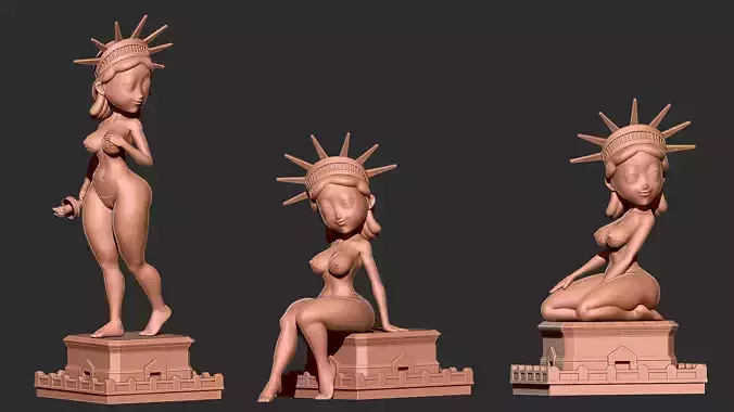 Sexy Statue Of Liberty -  Version 1-2- 3 mare Bonus Model 3D print model