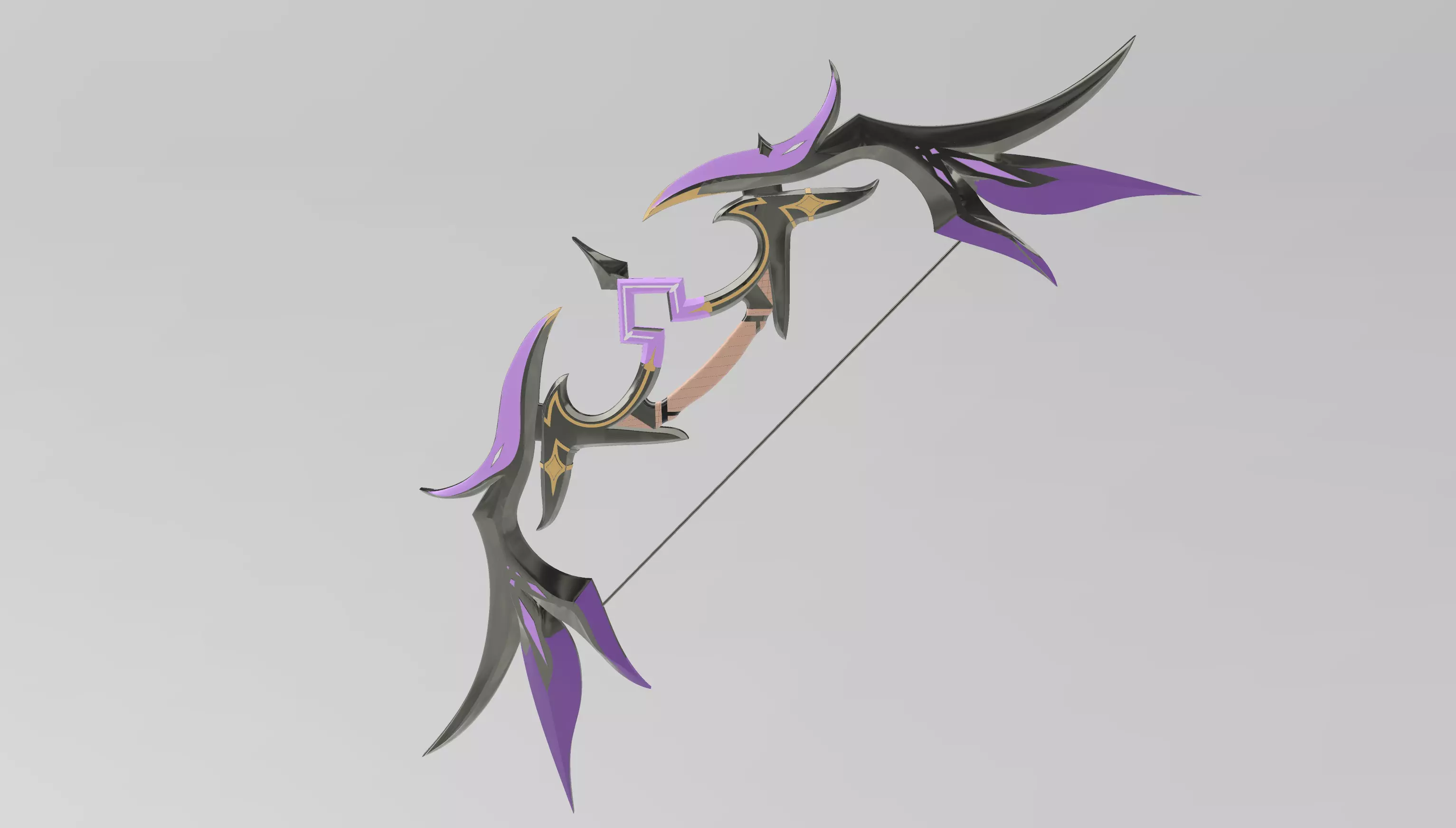 Fischl Mitternachts Waltz Bow 3D Model - Genshin Impact Cosplay 3D print model_0