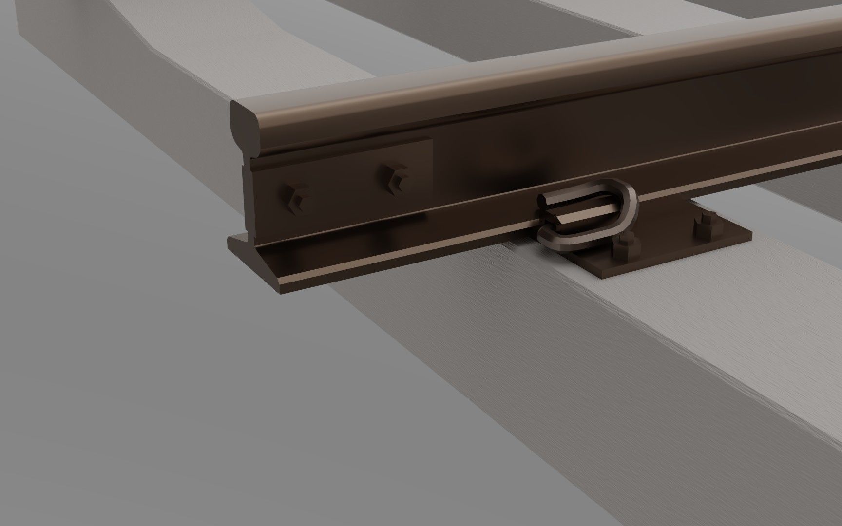 Railroad track - Railway track with concrete sleepers Low-poly 3D model_4