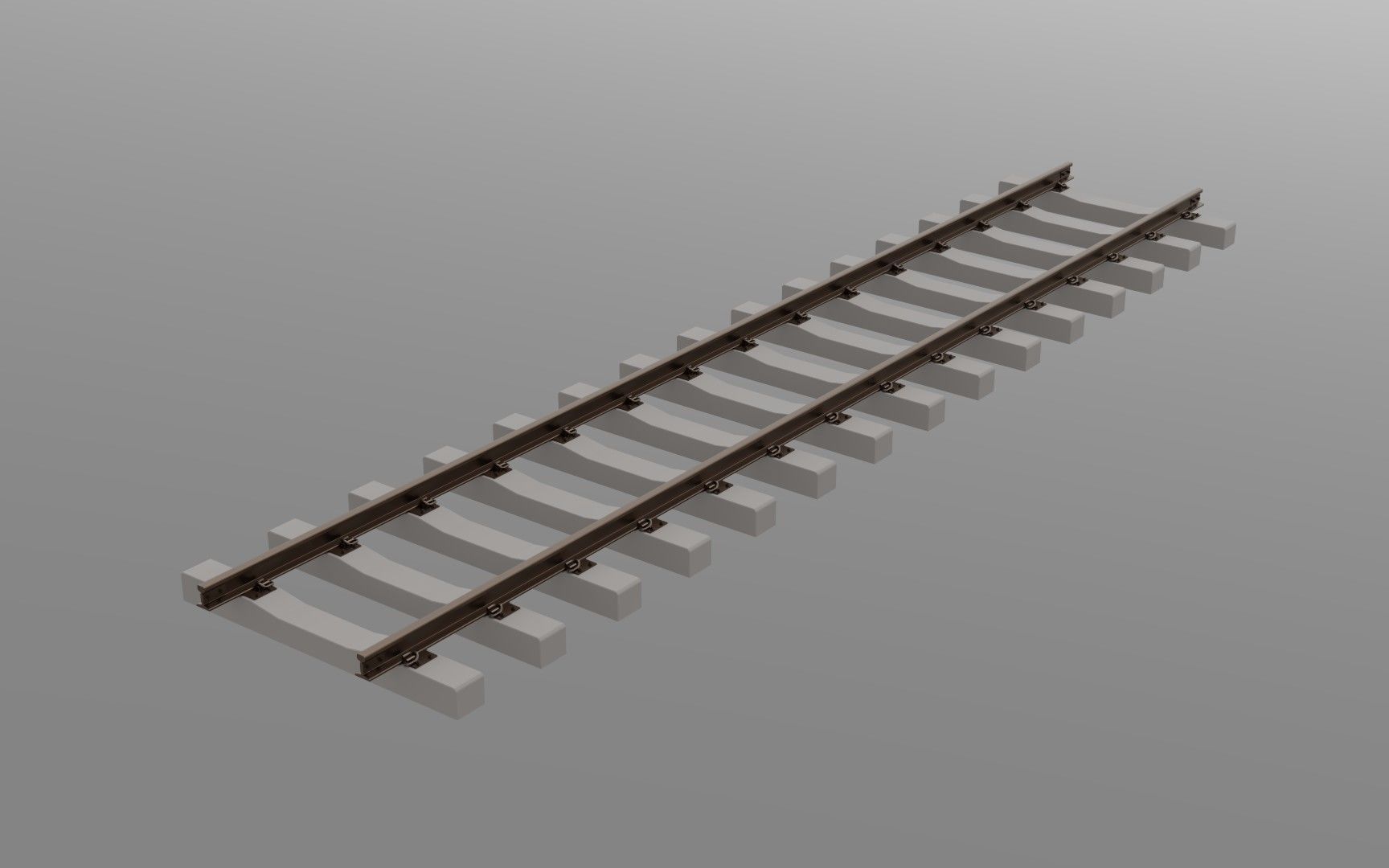 Railroad track - Railway track with concrete sleepers Low-poly 3D model_3