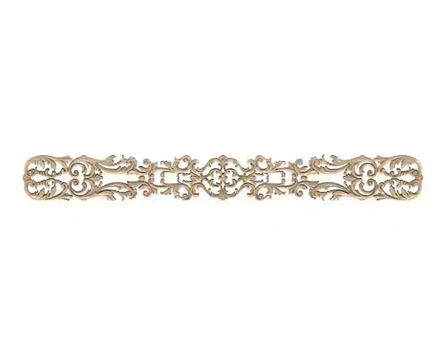 Cartouche-029 ornate wooden border 3D model