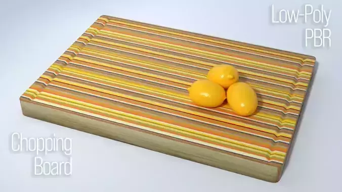 Chopping Board in Coloured Laminate Wood Low-poly 3D model