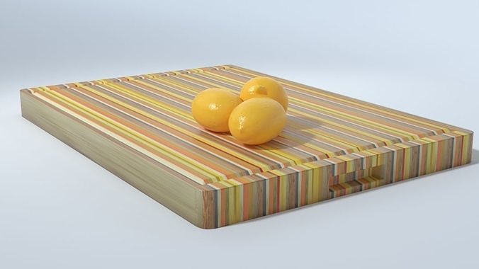 Chopping Board in Coloured Laminate Wood Low-poly 3D model 3