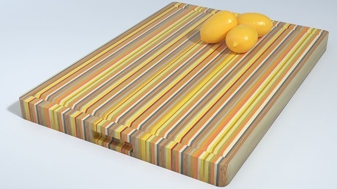 Chopping Board in Coloured Laminate Wood Low-poly 3D model 5