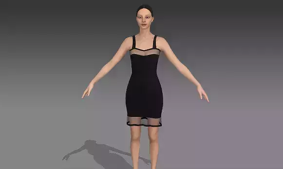 DRESS  VUAL WEAR LOOK LITTLE BLACK DRESS MATTE