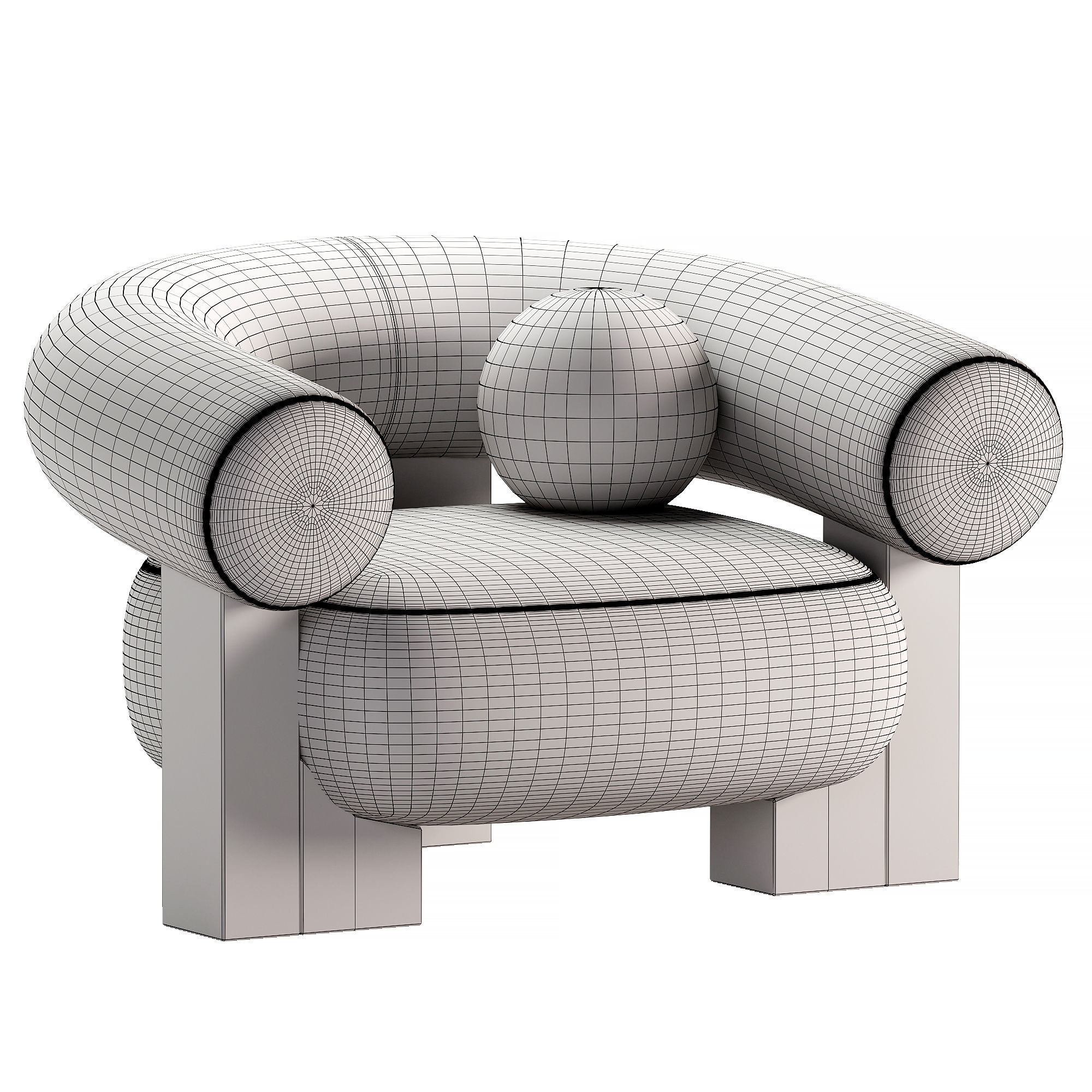 Cassete armchair by Collector 3D model_3