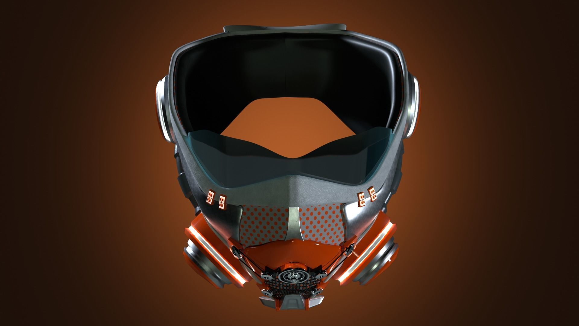 Sci-Fi Facemask Cyberpunk Model Low-poly 3D model_3