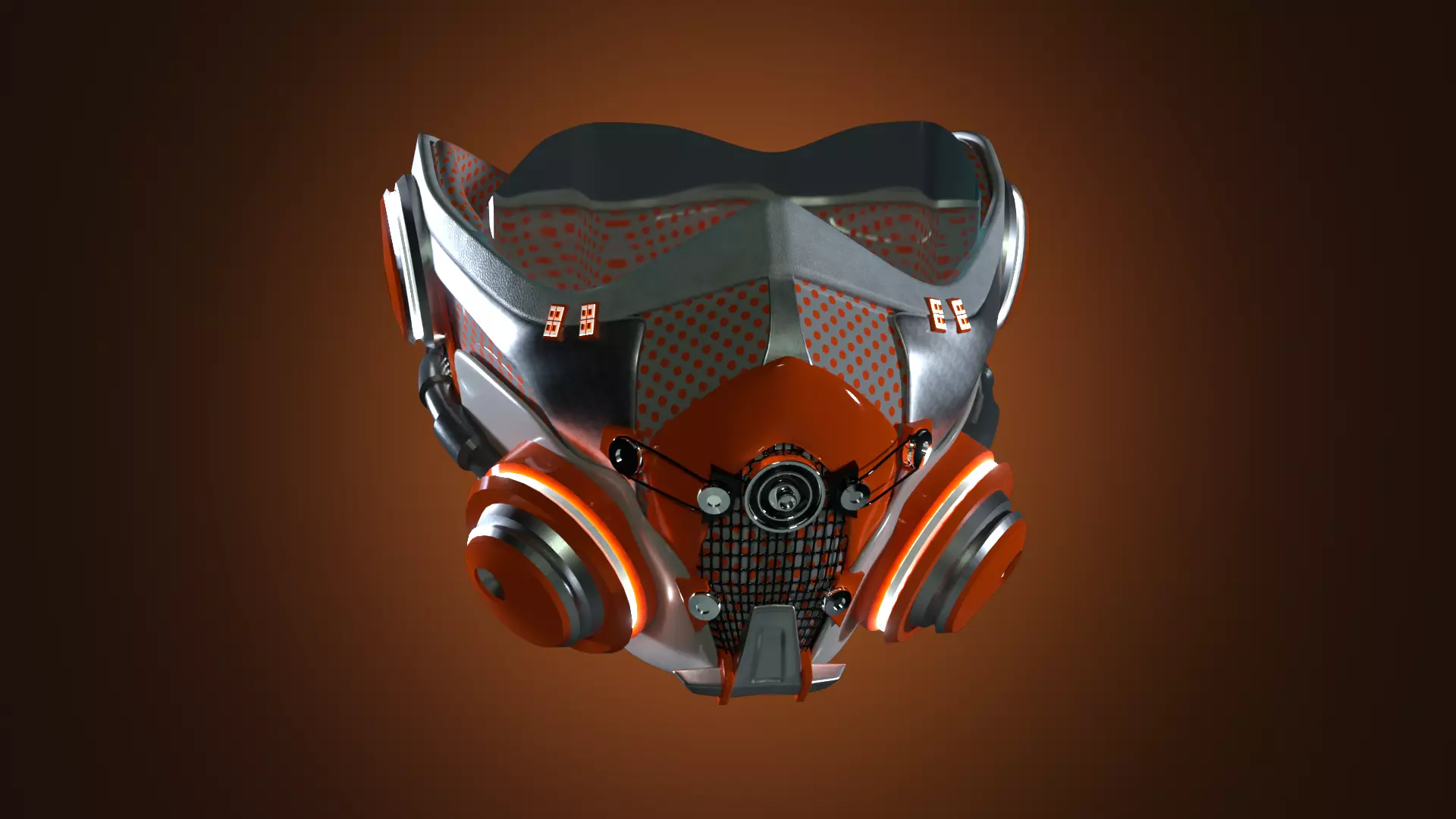 Sci-Fi Facemask Cyberpunk Model Low-poly 3D model_0