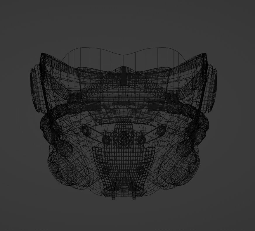 Sci-Fi Facemask Cyberpunk Model Low-poly 3D model_7